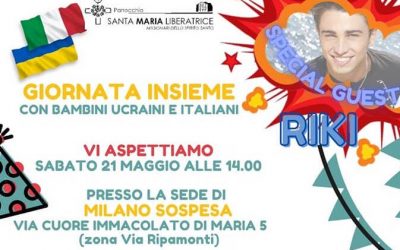 Bambini ucraini e italiani insieme per una grande festa: il cantante Riki ospite speciale
